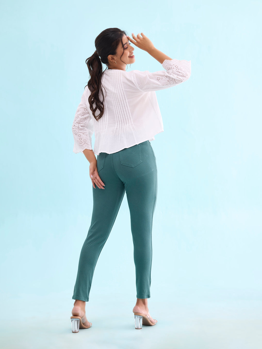 Evergreen Cotton Polyester Super Stretch Jeggings