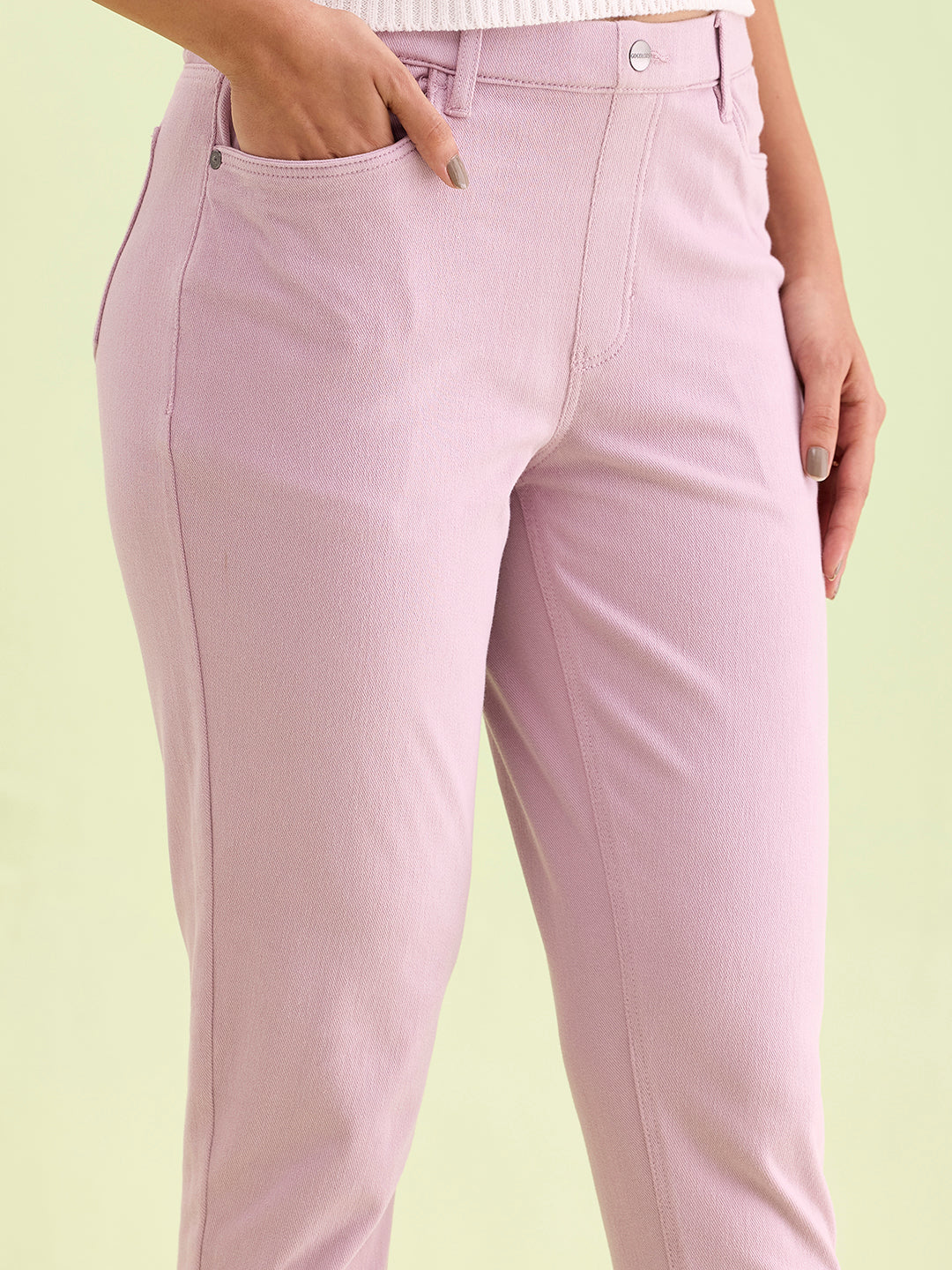 Lavender Cotton Polyester Super Stretch Jeggings