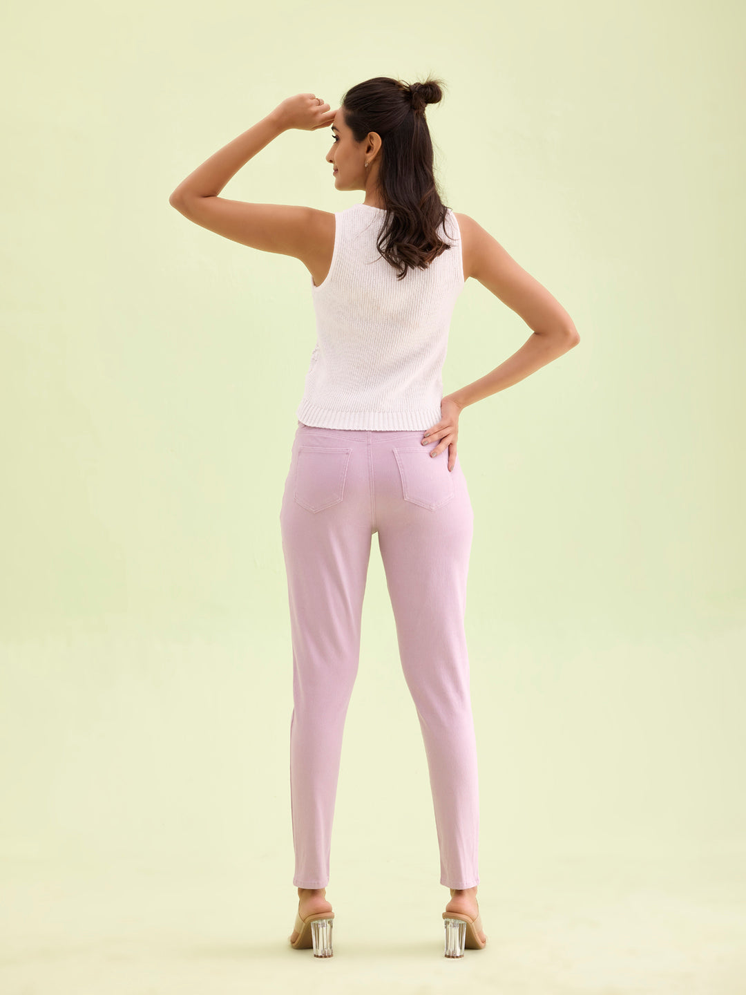 Lavender Cotton Polyester Super Stretch Jeggings