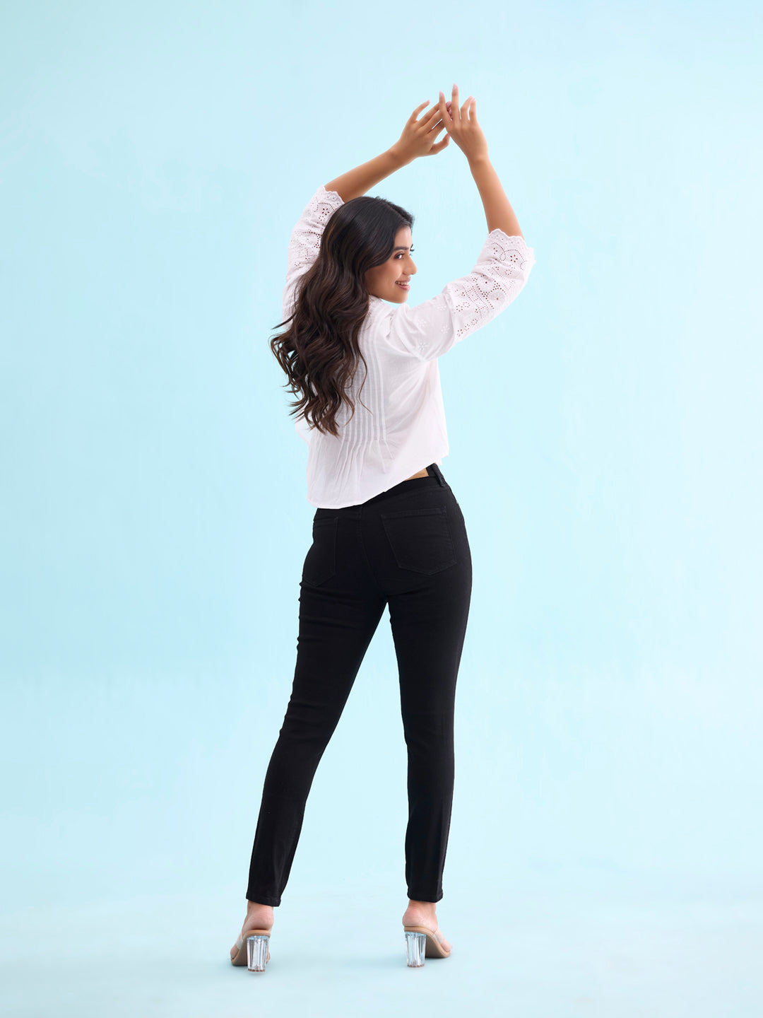 Black Denim Skinny Jeans 26 - Main Image