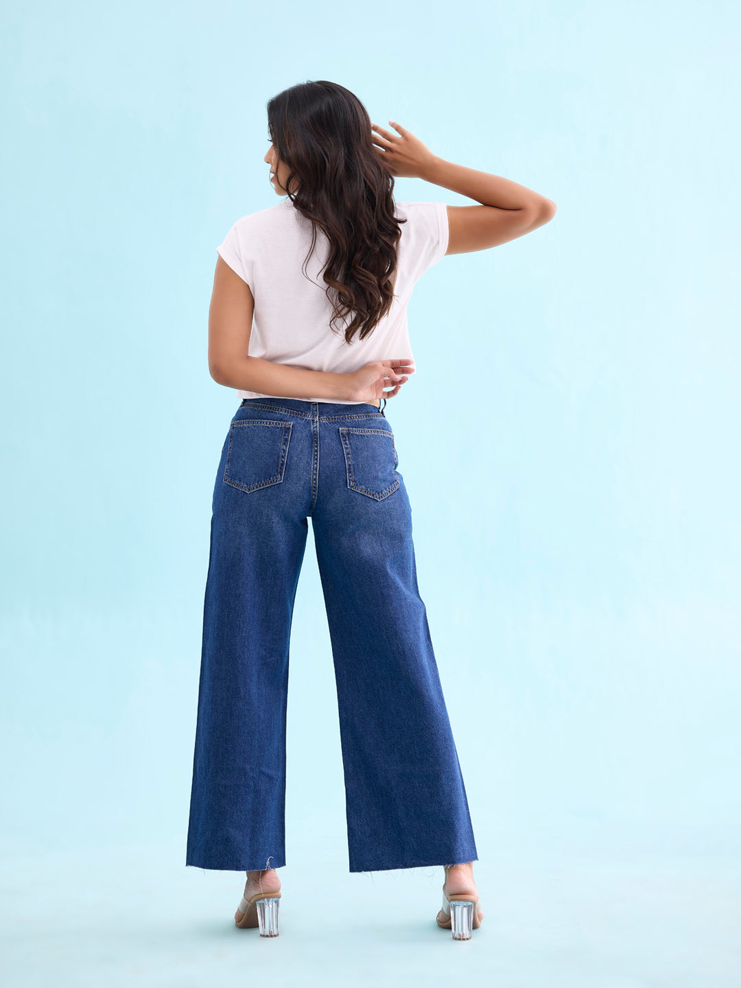 Blue Denim Wide Jeans