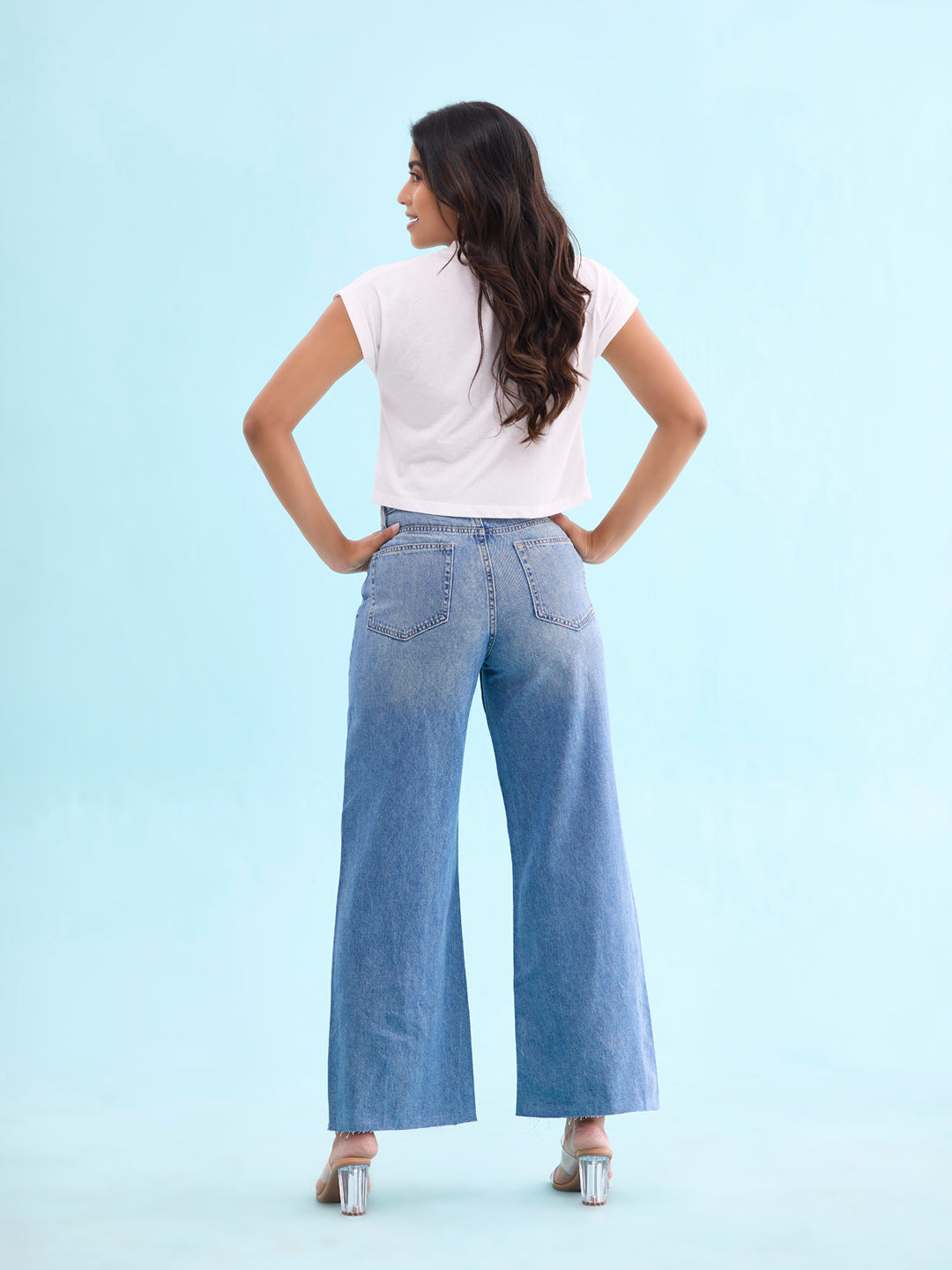 Light Blue Denim Wide Jeans