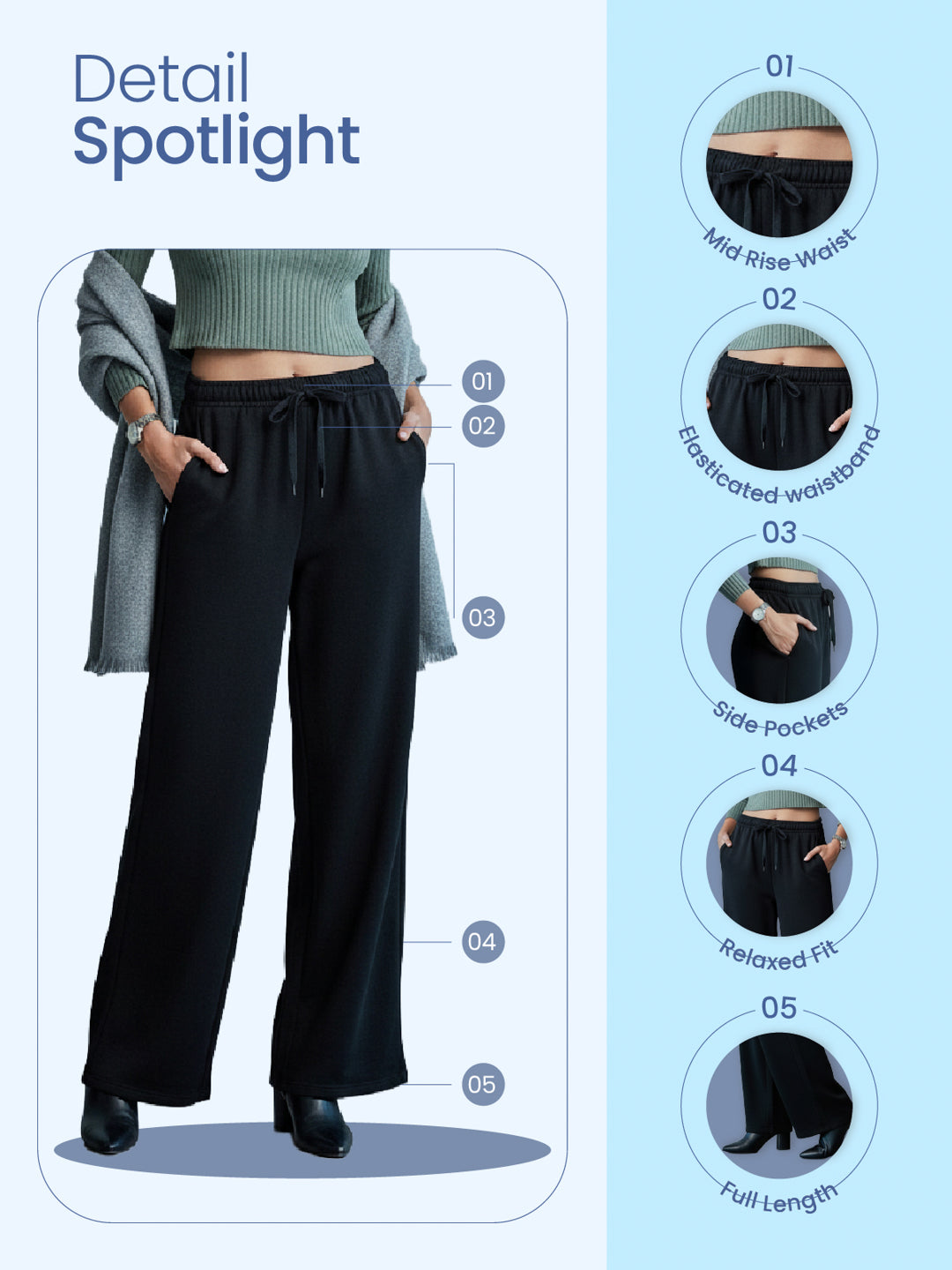 Black Fleece Wide Pant