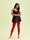 Dark Red Cotton Stretch Ankle Length Leggings