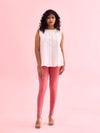 Rusty Pink Cotton Stretch Ankle Length Leggings