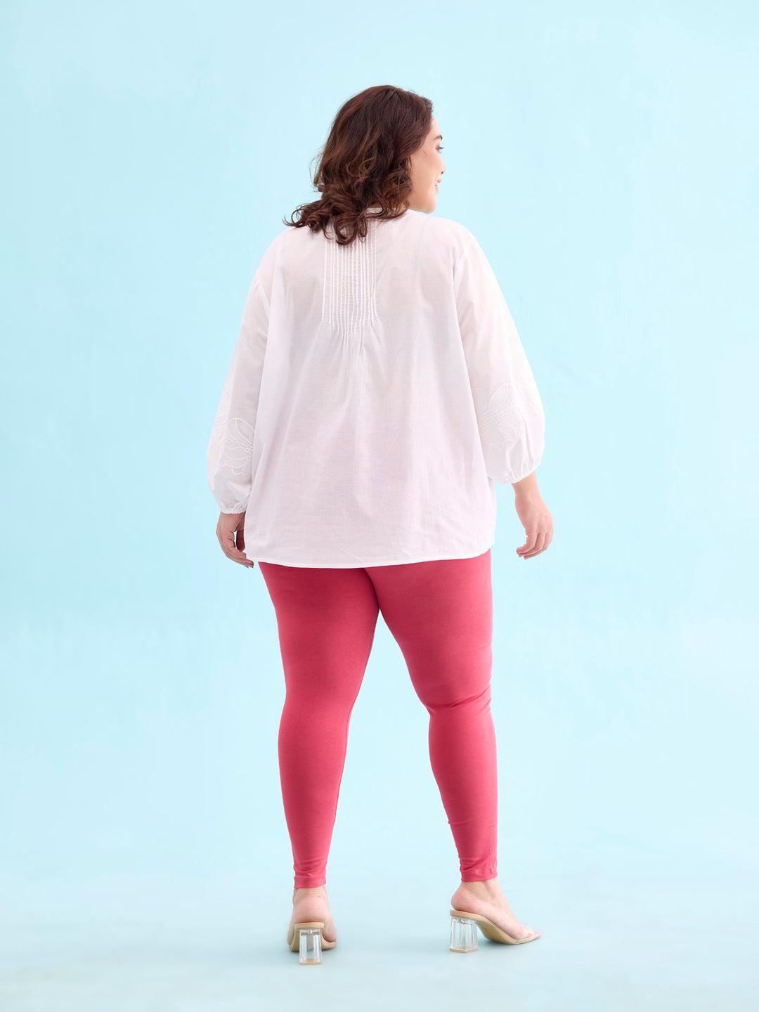 Rusty Rose Cotton Stretch Ankle Length Leggings