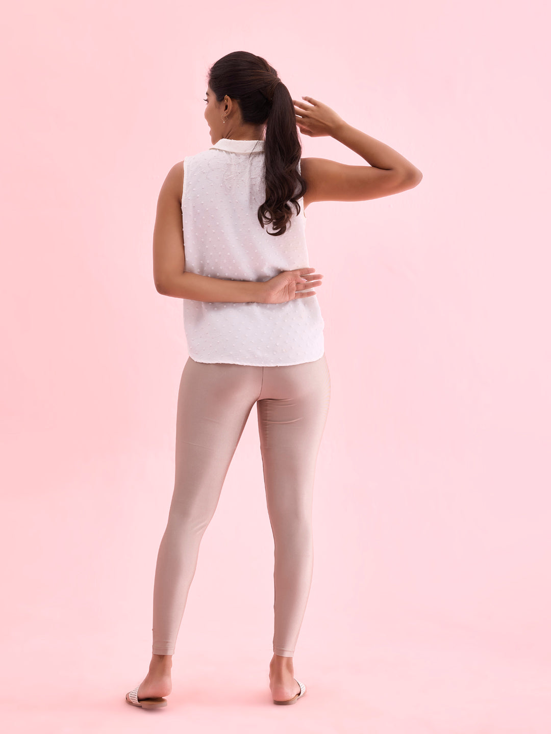 Copper Nylon Stretch Shimmer Leggings