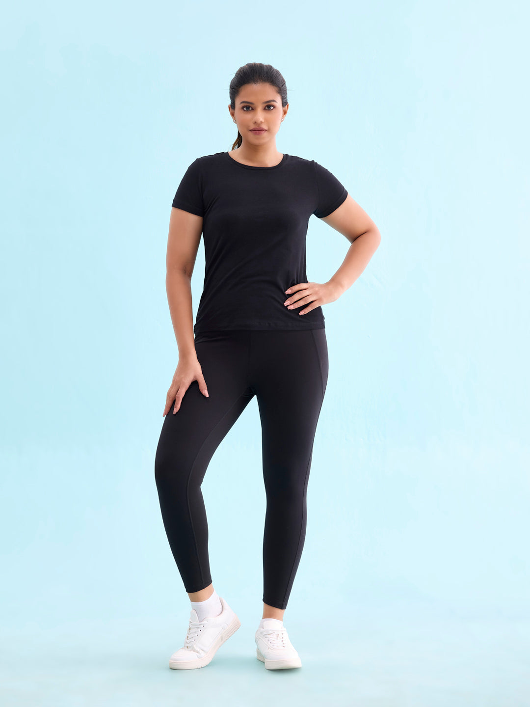 Black Nylon Stretch Training Tights