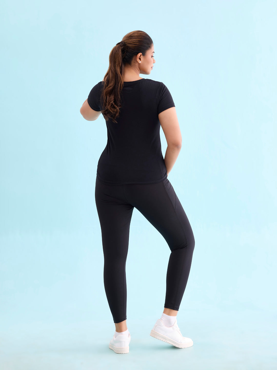 Black Nylon Stretch Training Tights