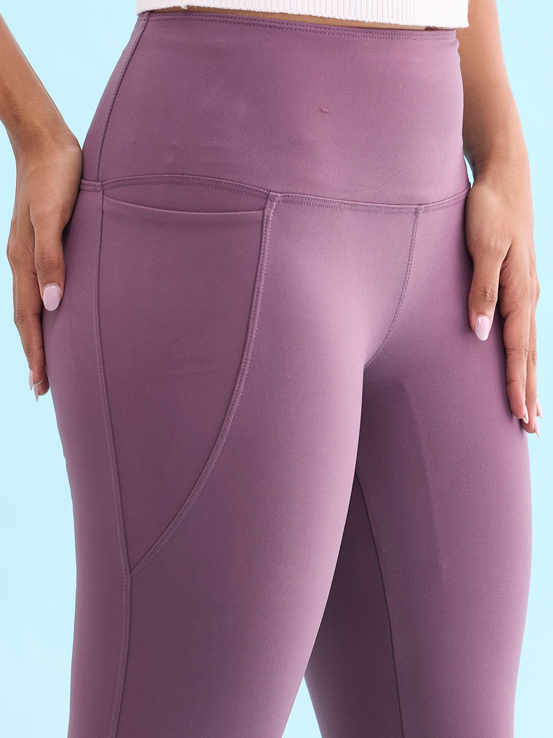 Purple Nylon Stretch Training Tights