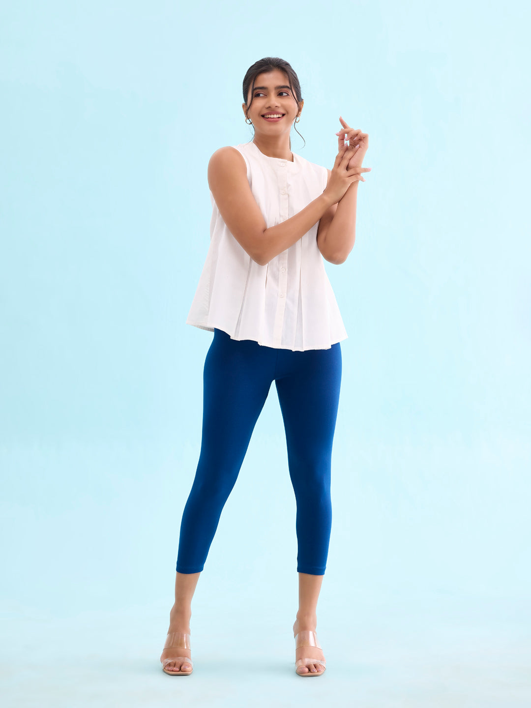 Royal Cotton Stretch Cropped Leggings