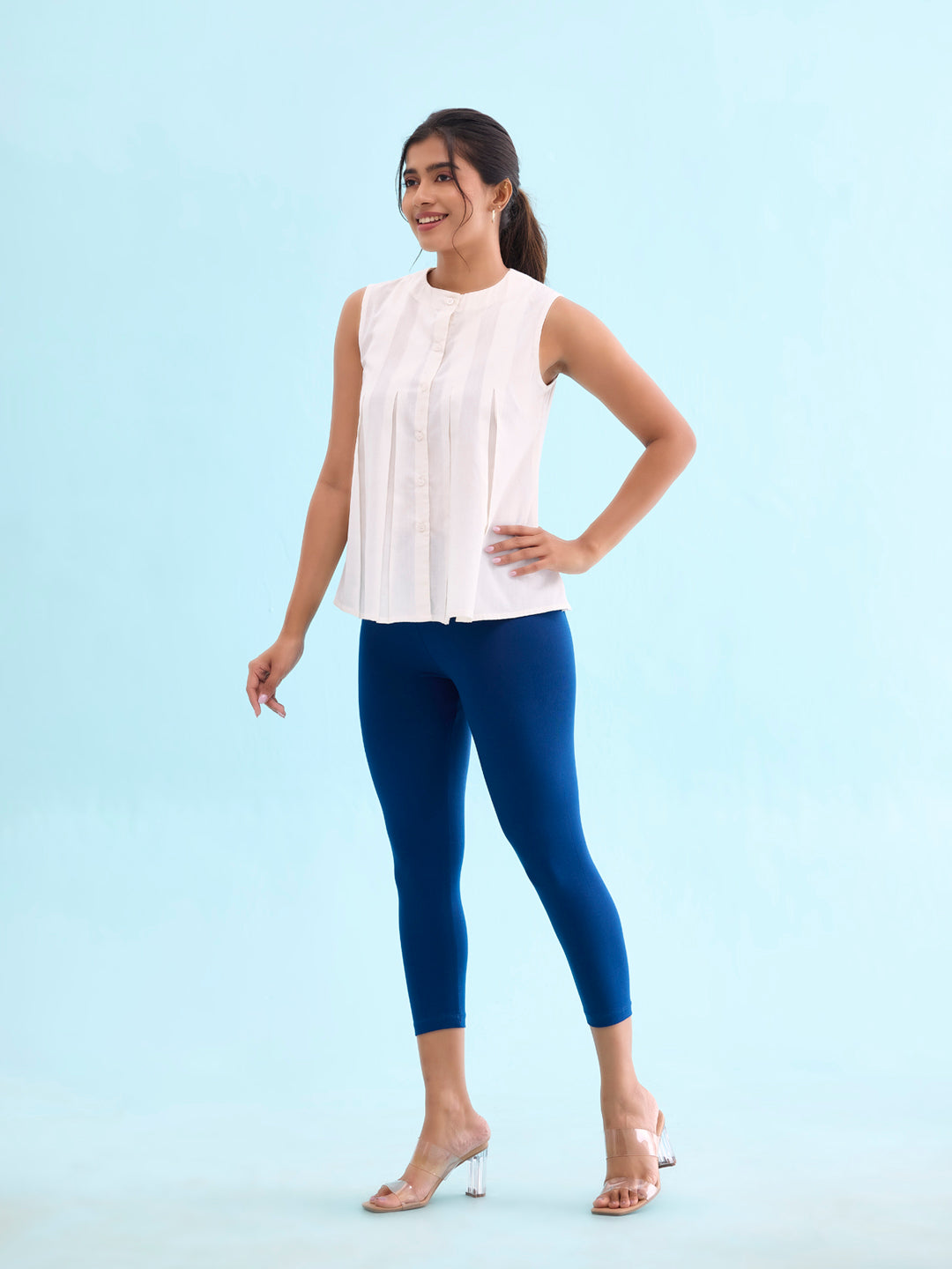 Royal Cotton Stretch Cropped Leggings