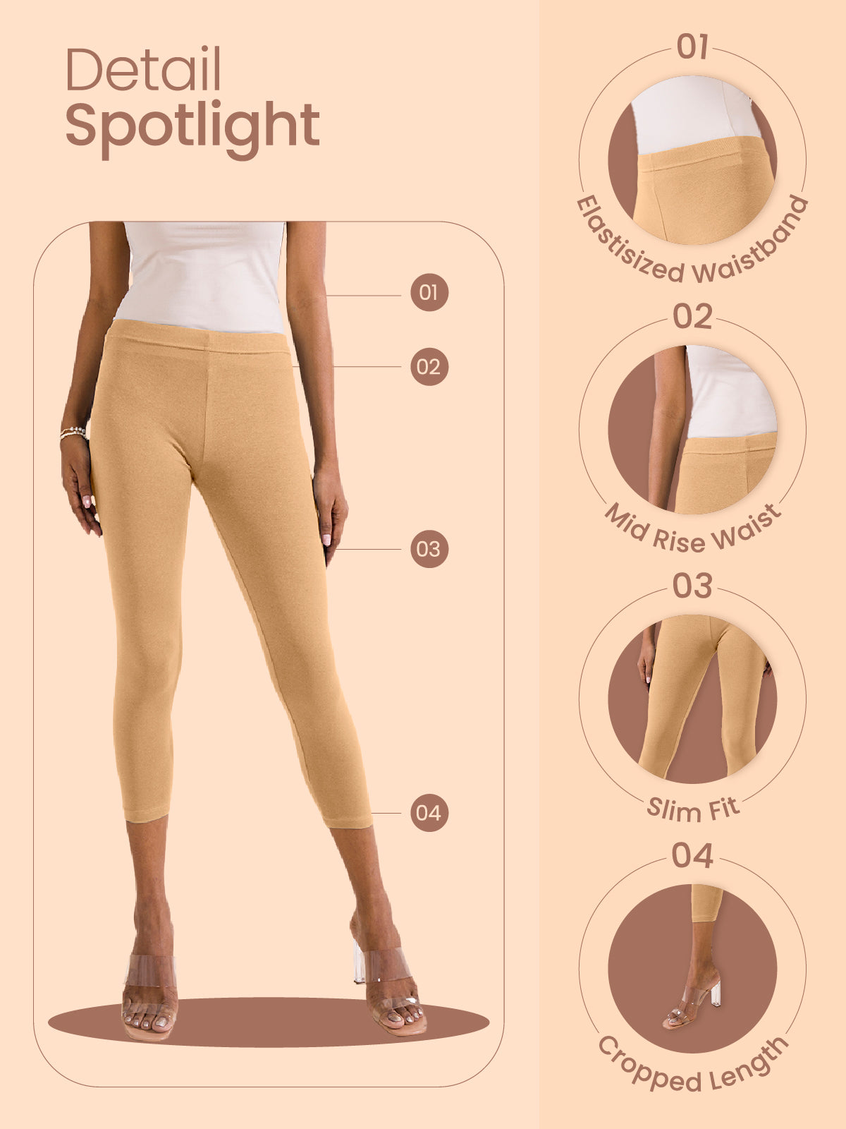 Light Lime Cotton Stretch Cropped Leggings