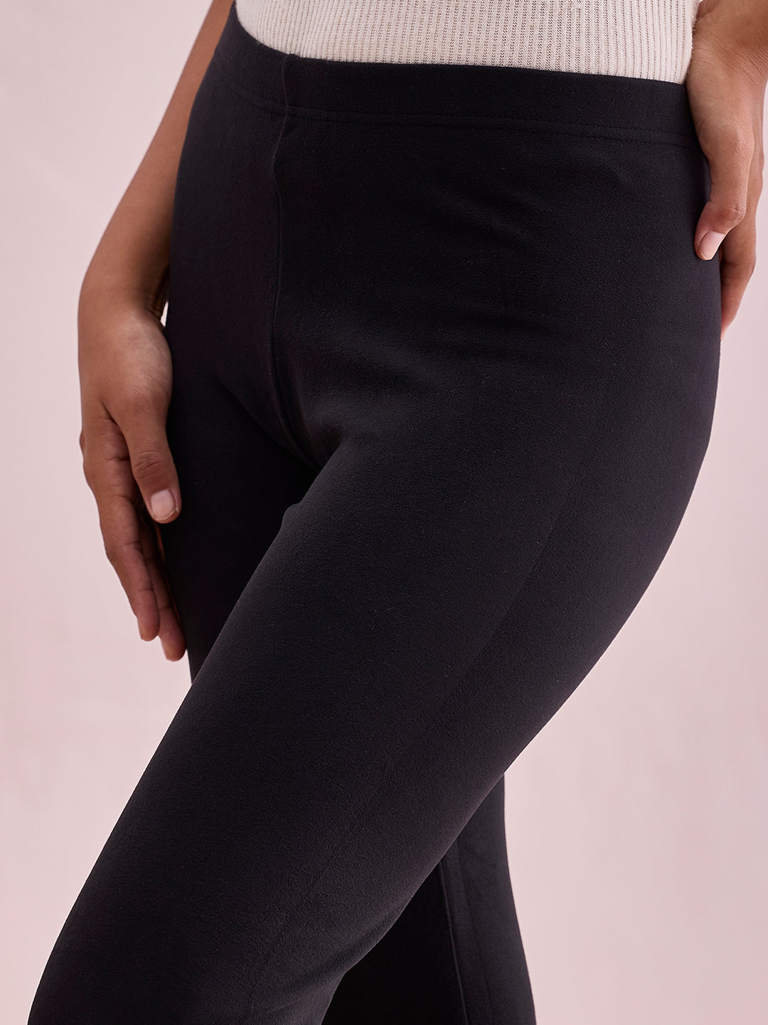 Black Warm Suede Leggings