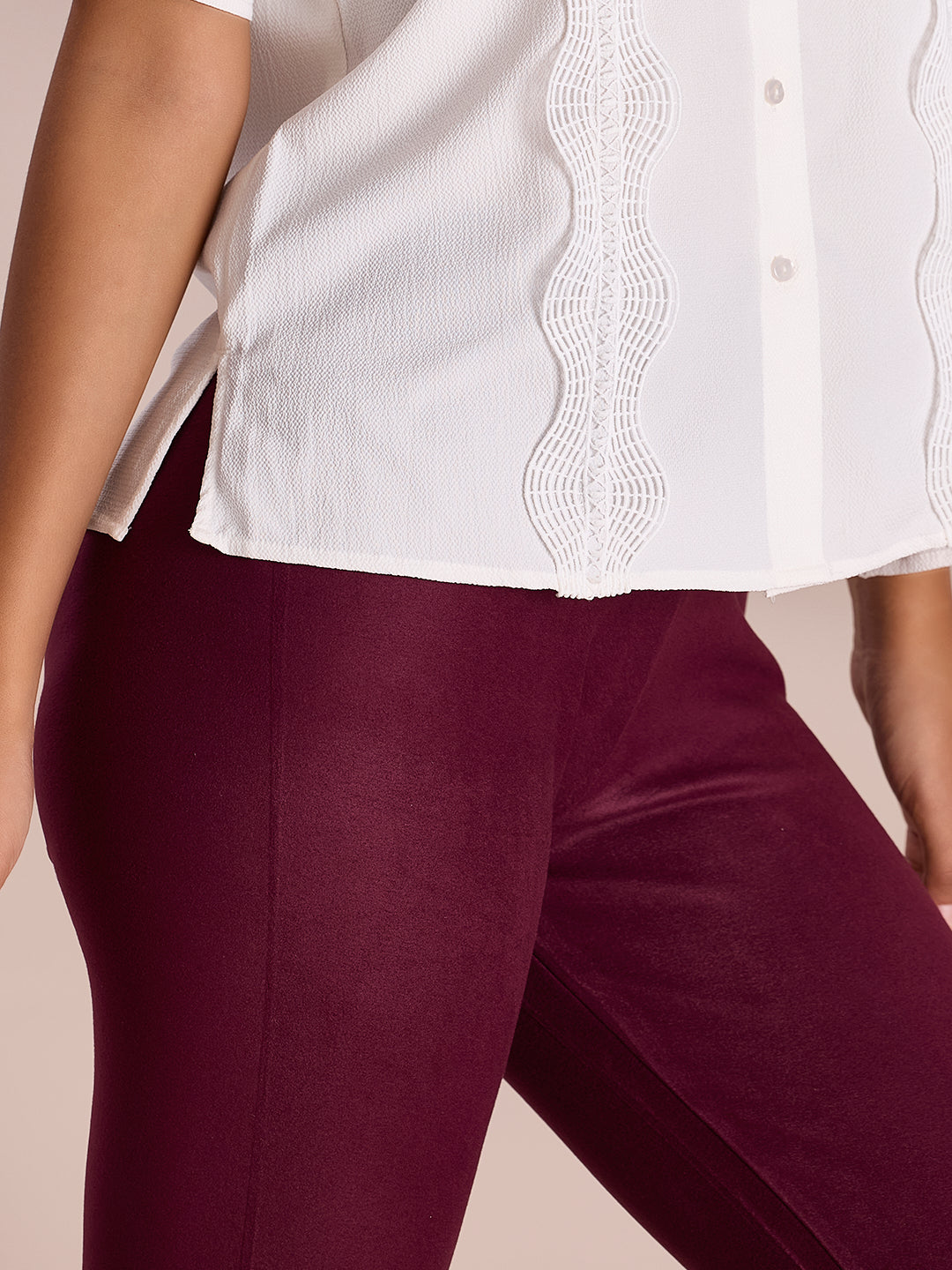 Maroon Warm Suede Leggings