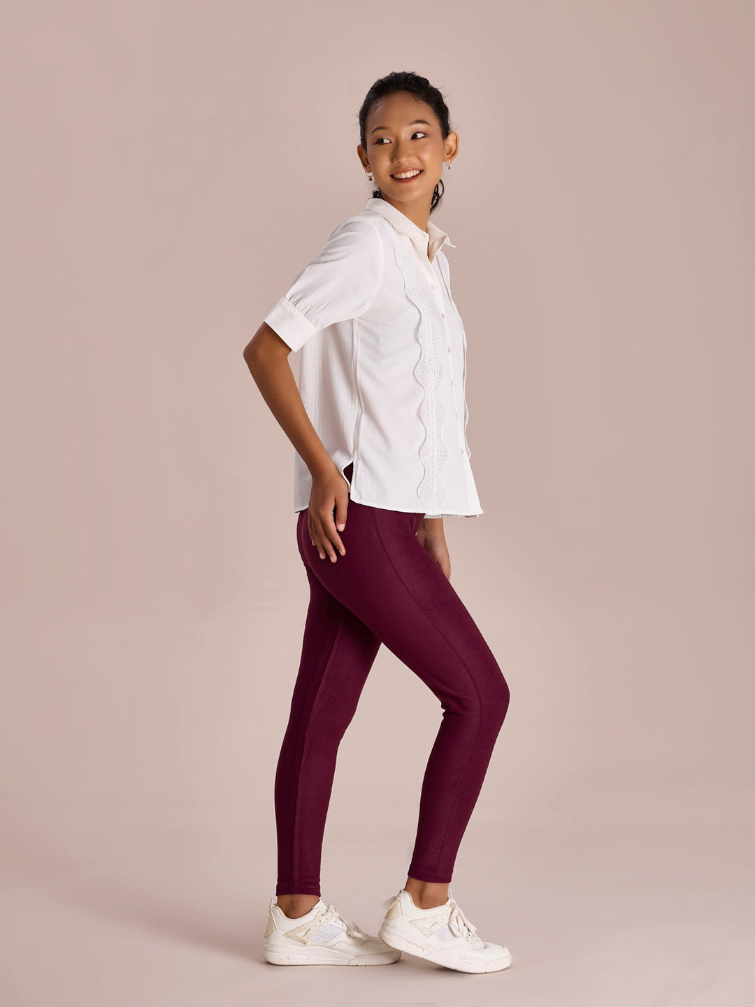 Maroon Warm Suede Leggings