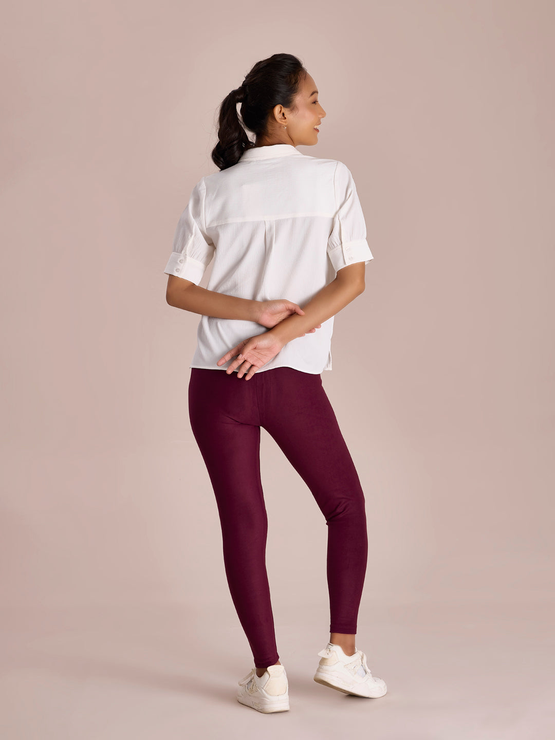 Maroon Warm Suede Leggings