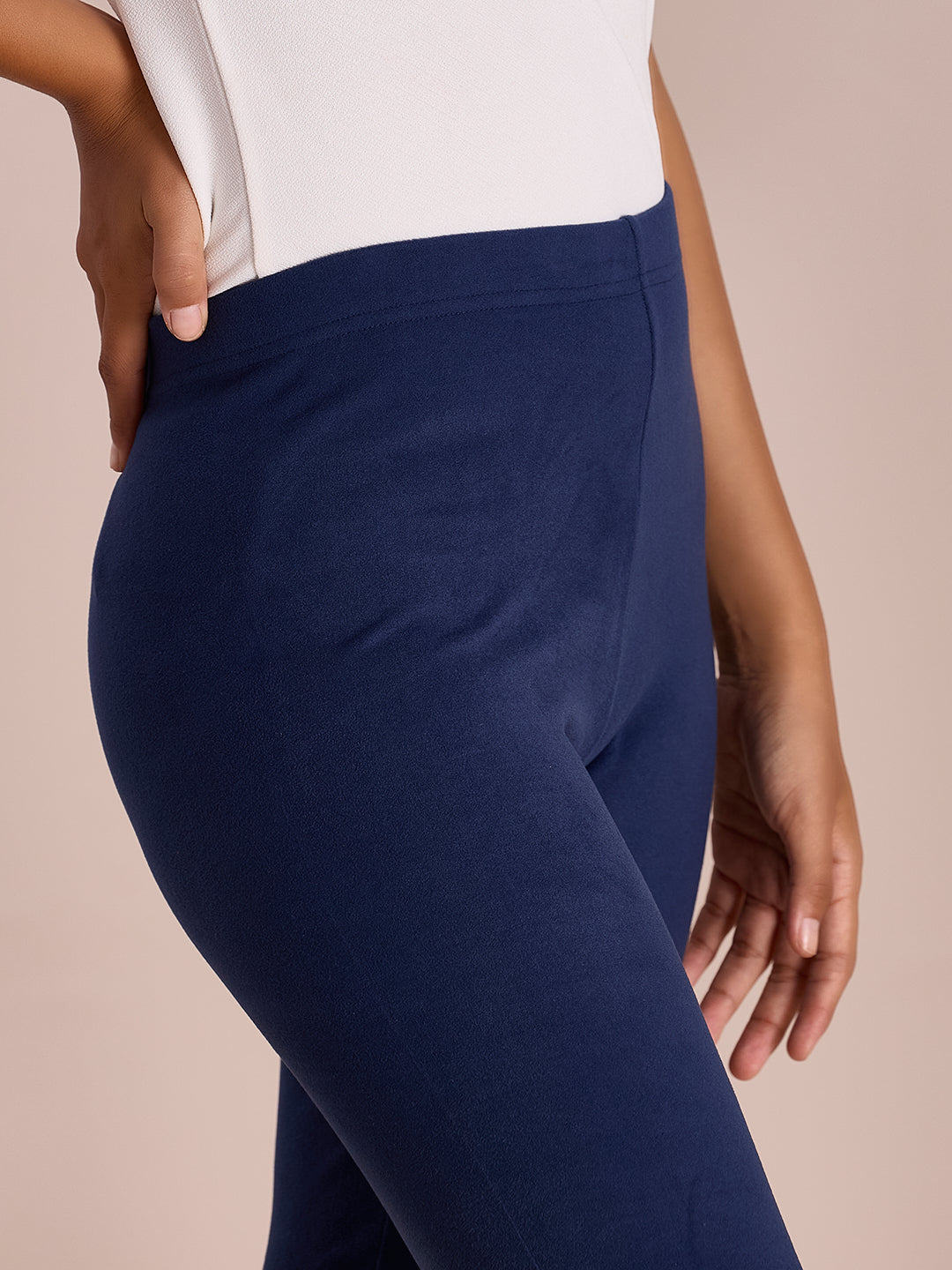 Navy Warm Suede Leggings