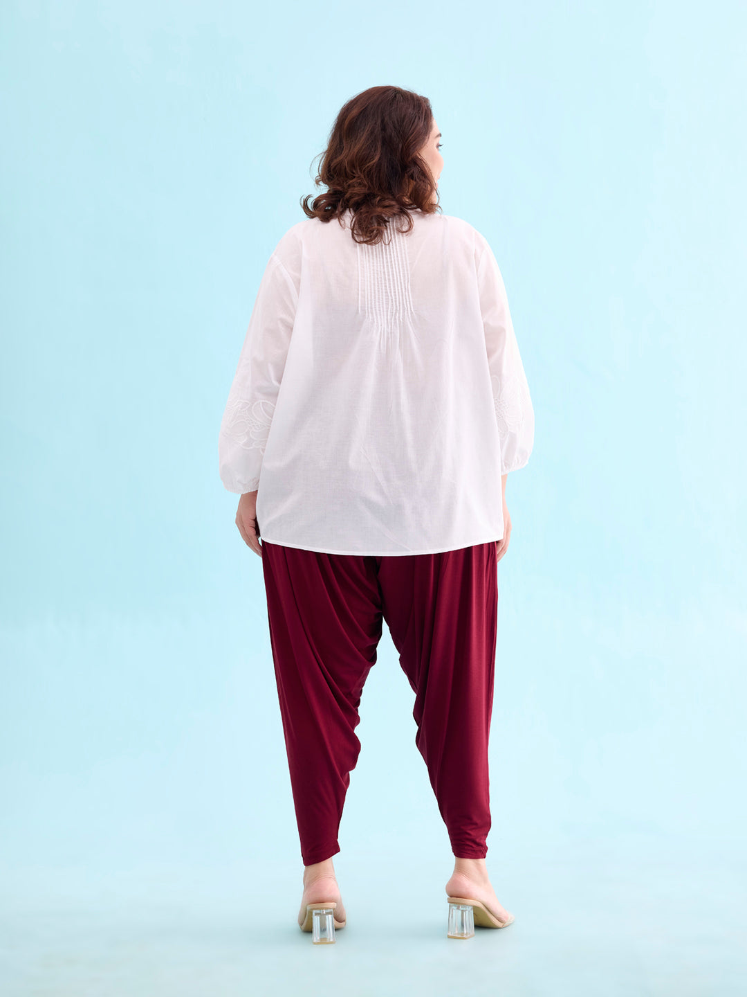 Maroon Viscose Stretch Patiala