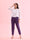 Black Currant Cotton Stretch Kurti Pants