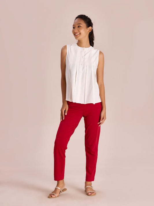 Cherry Cotton Stretch Kurti Pants