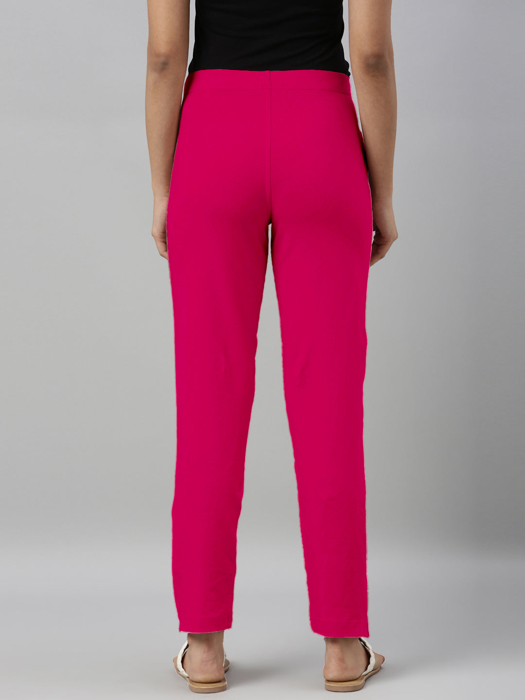 Dark Pink Cotton Stretch Kurti Pants
