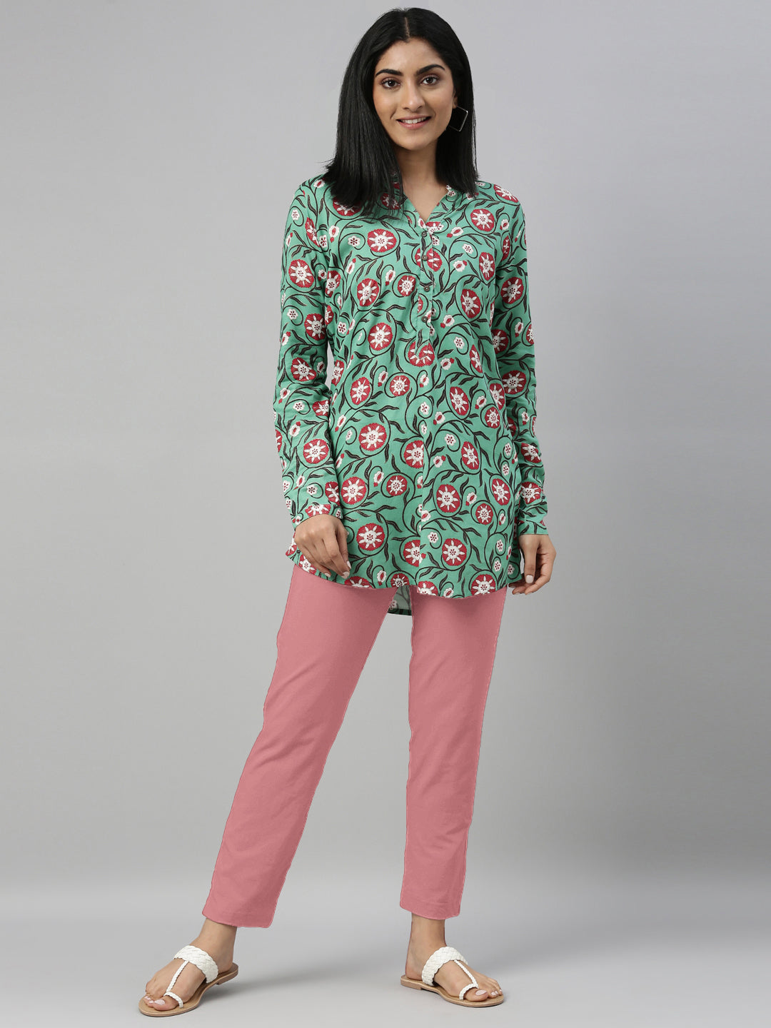 Dusty Rose Cotton Stretch Kurti Pants