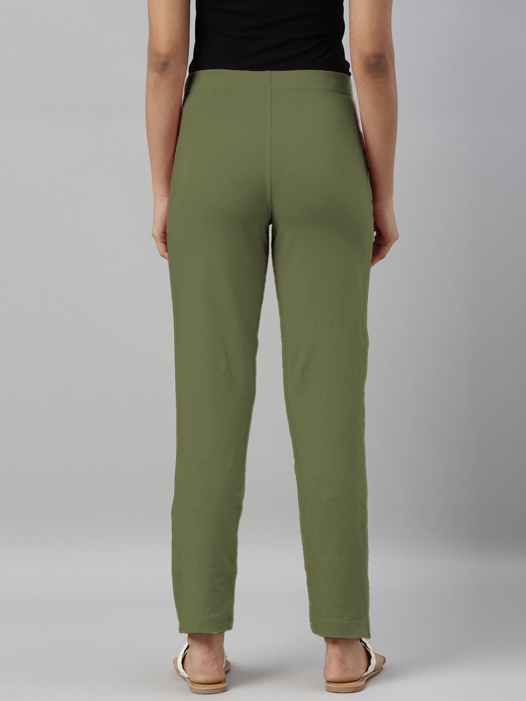 Olive Green Cotton Stretch Kurti Pants