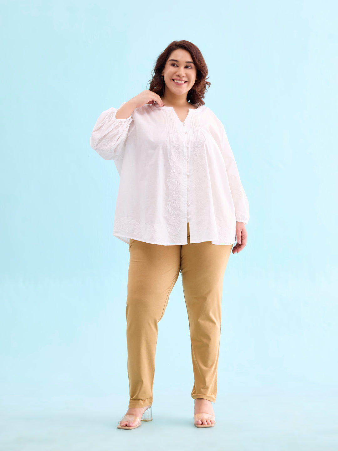 Wheat Cotton Stretch Kurti Pants