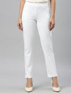 White Cotton Stretch Kurti Pants