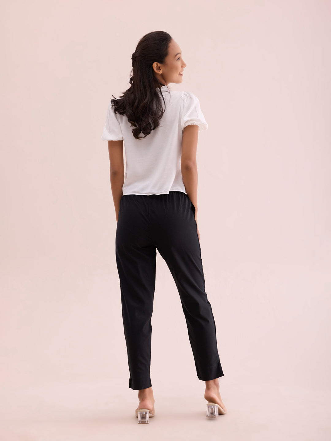 Black Cotton Pencil Pant