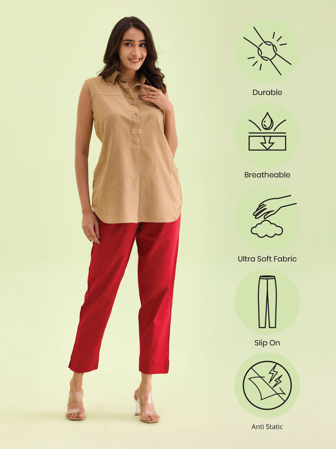 Cherry Cotton Pencil Pant