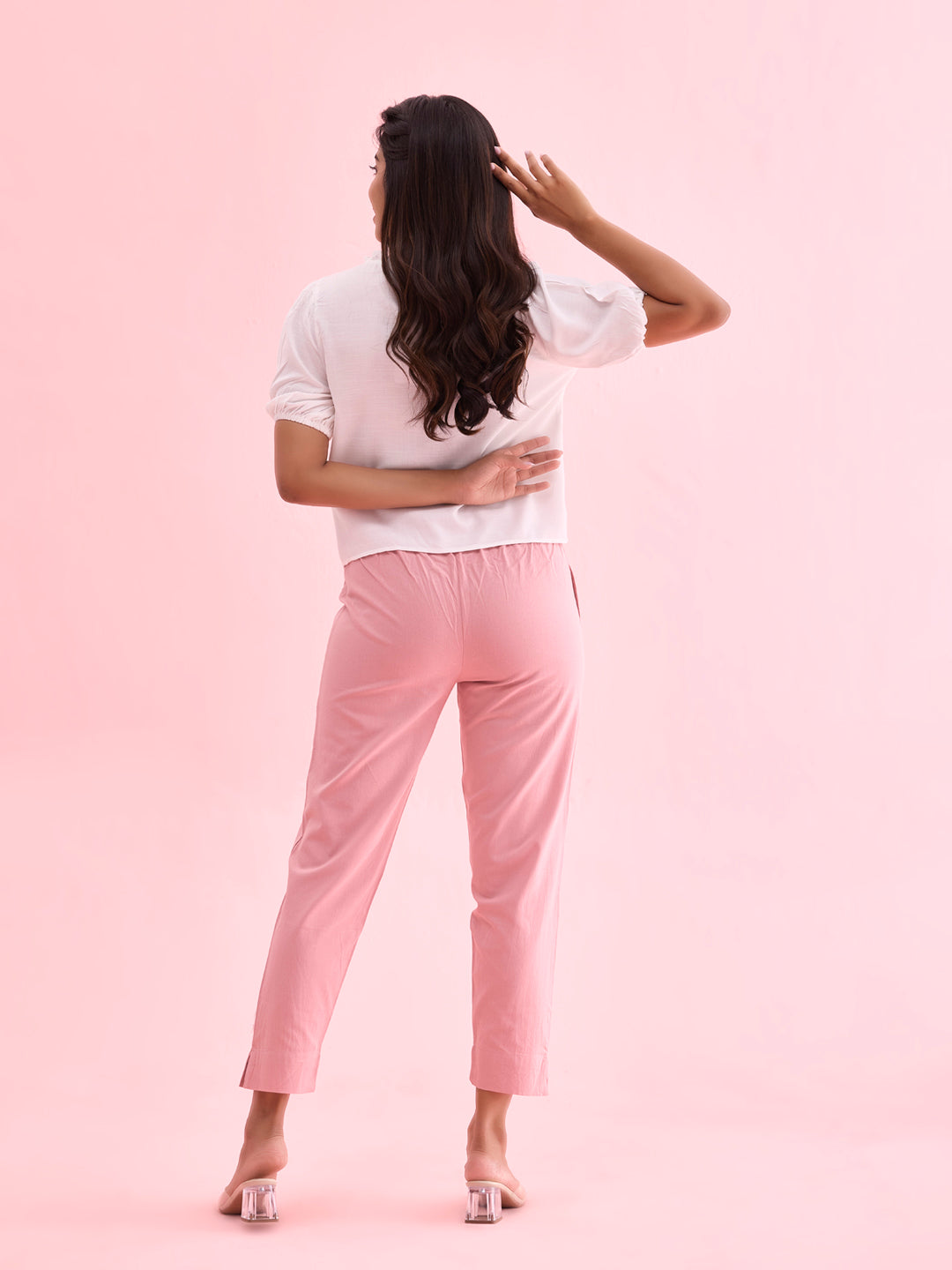 Light Pink Cotton Pencil Pant