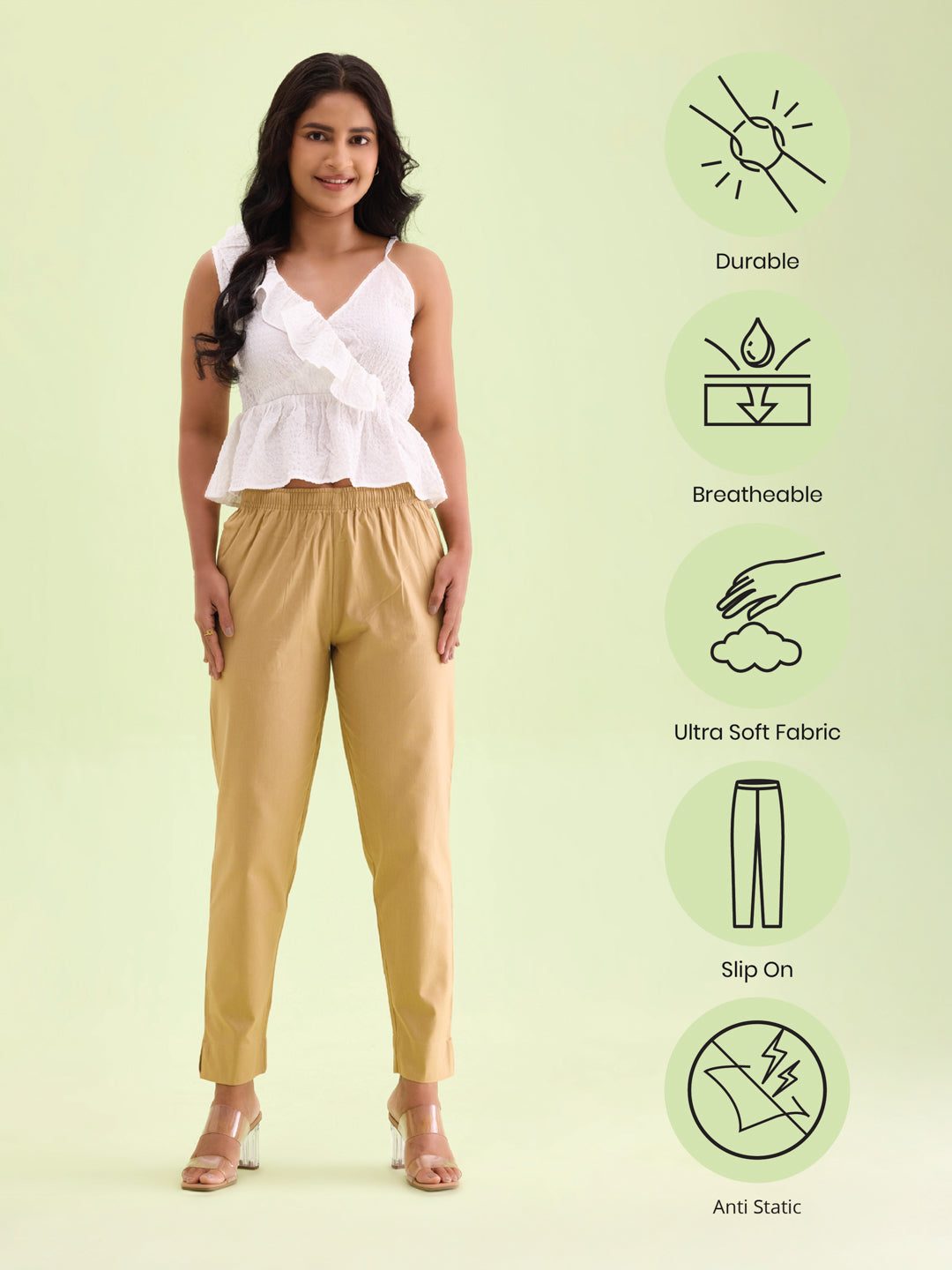 Wheat Cotton Pencil Pant