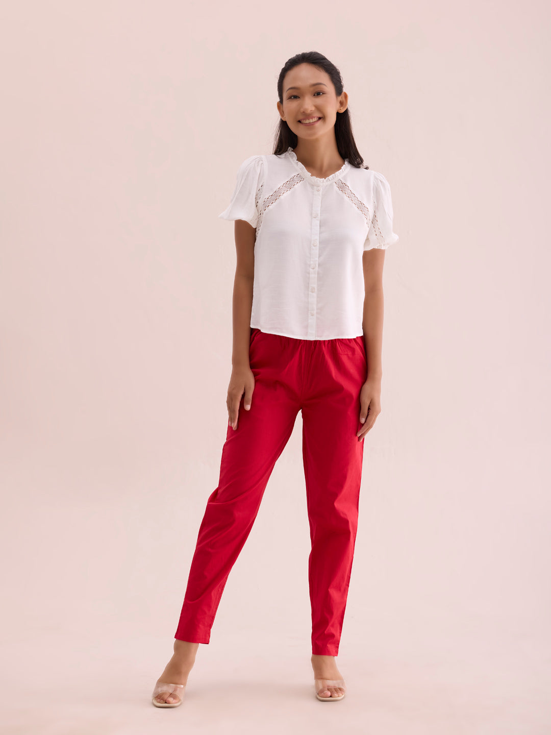 Cherry Cotton Cambric Cotton Pants