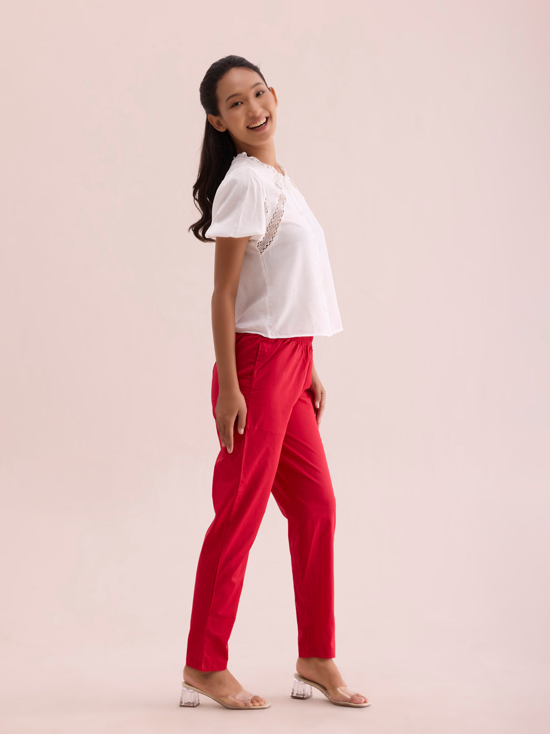 Cherry Cotton Cambric Cotton Pants