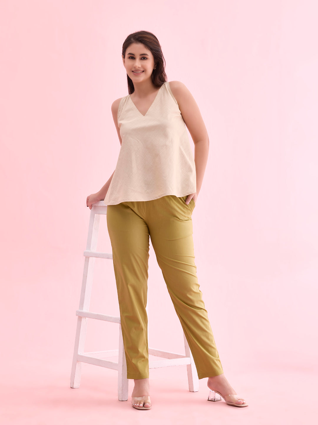 Light Pista Cotton Cambric Cotton Pants