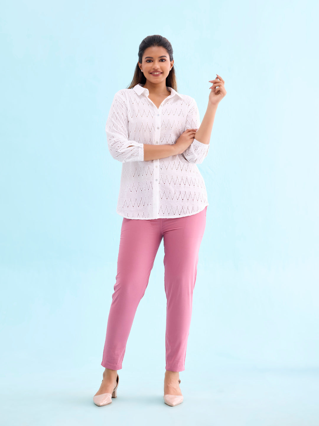 Light Wine Cotton Cambric Cotton Pants