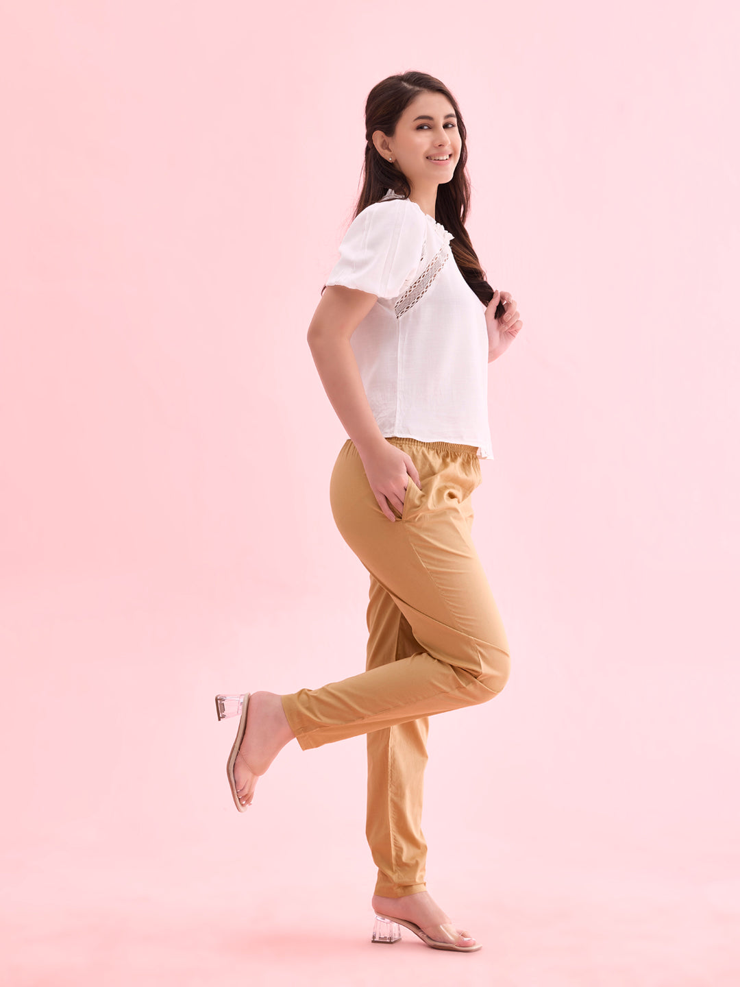 Wheat Cotton Cambric Cotton Pants