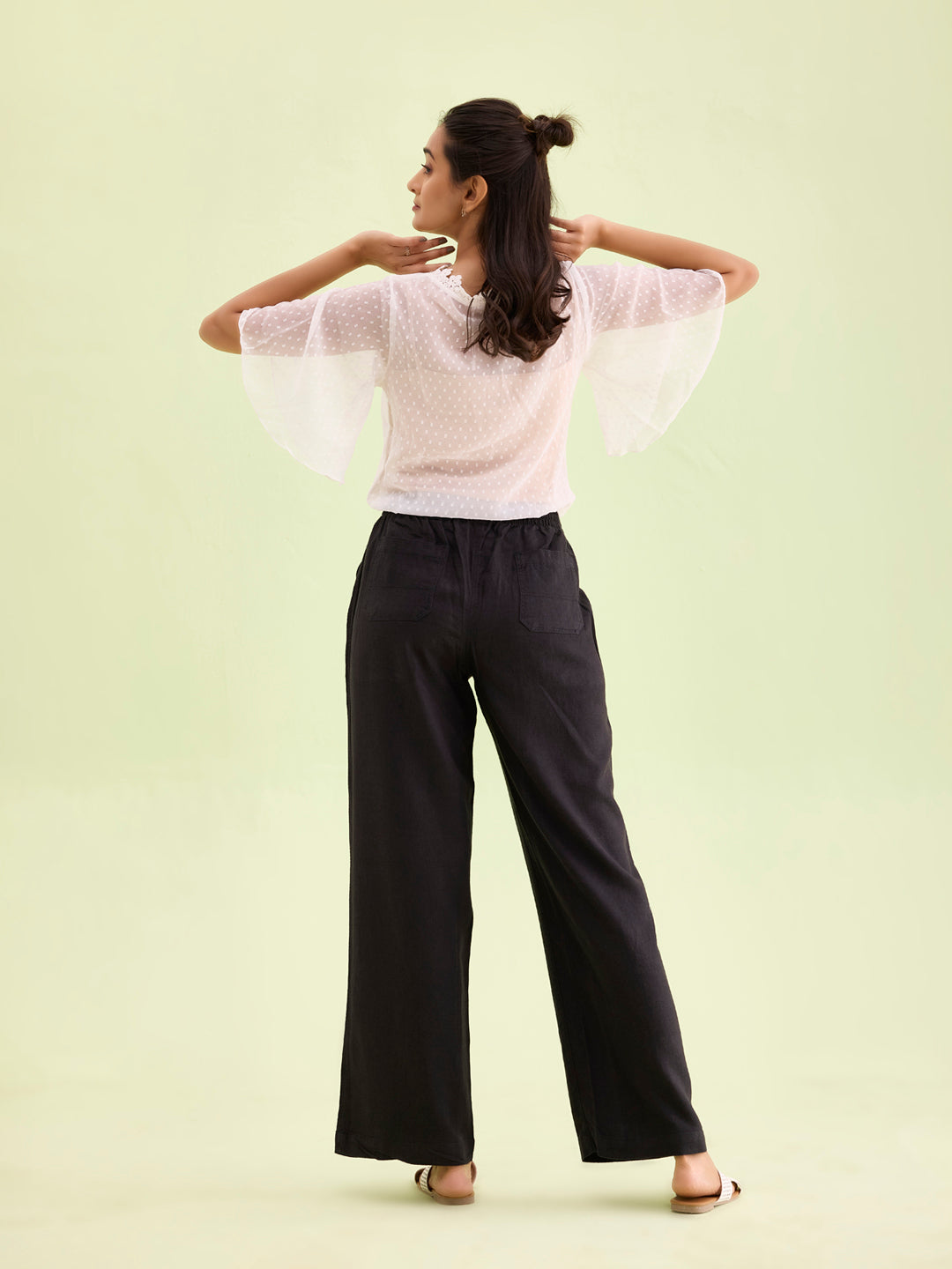 Black Linen Cargo Pants