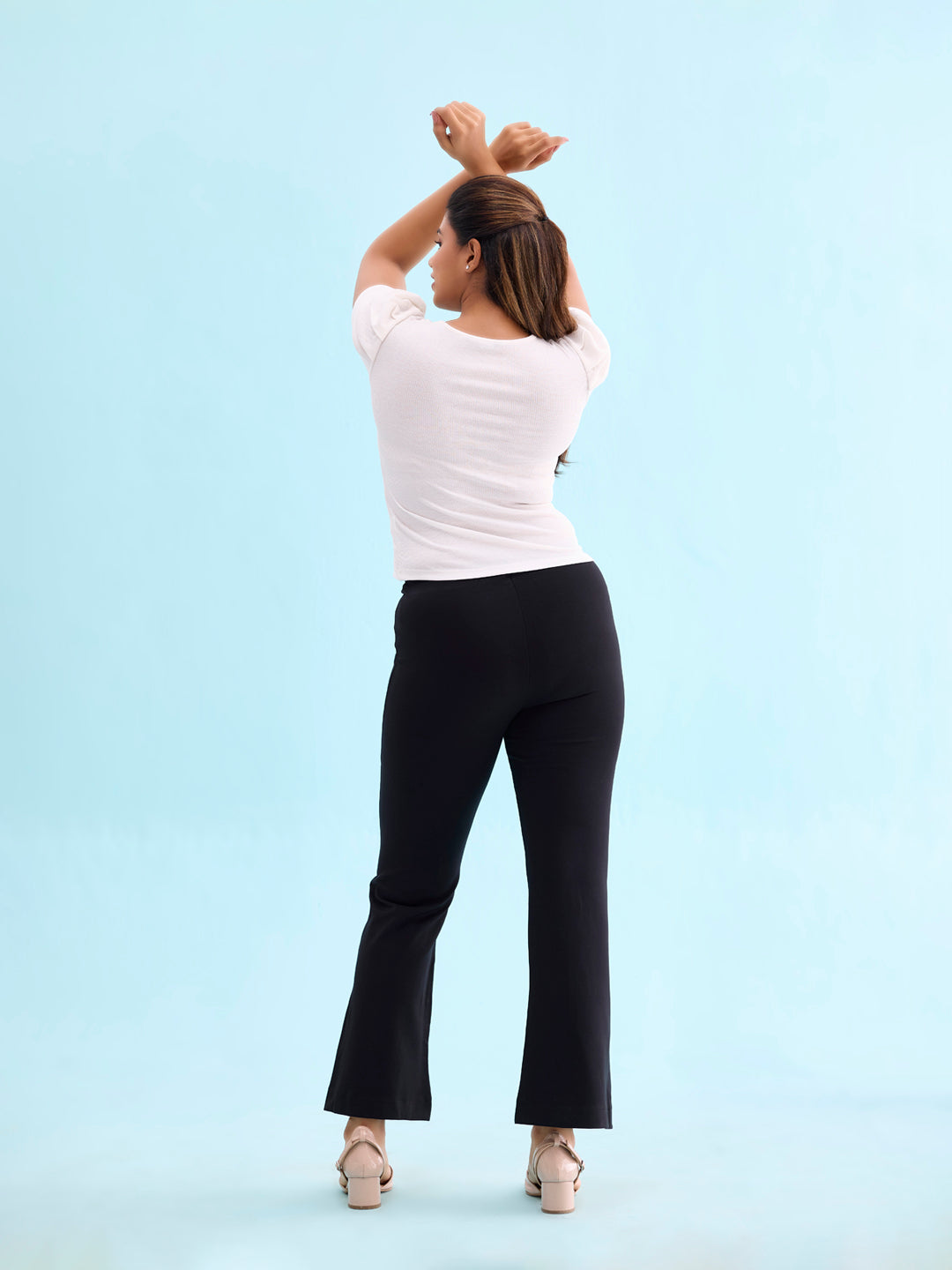 Black Roma Ponte Flared Pant