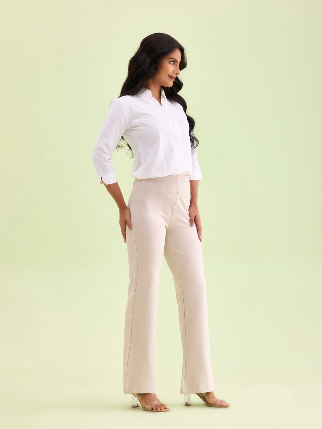 Cream Roma Ponte Flared Pant