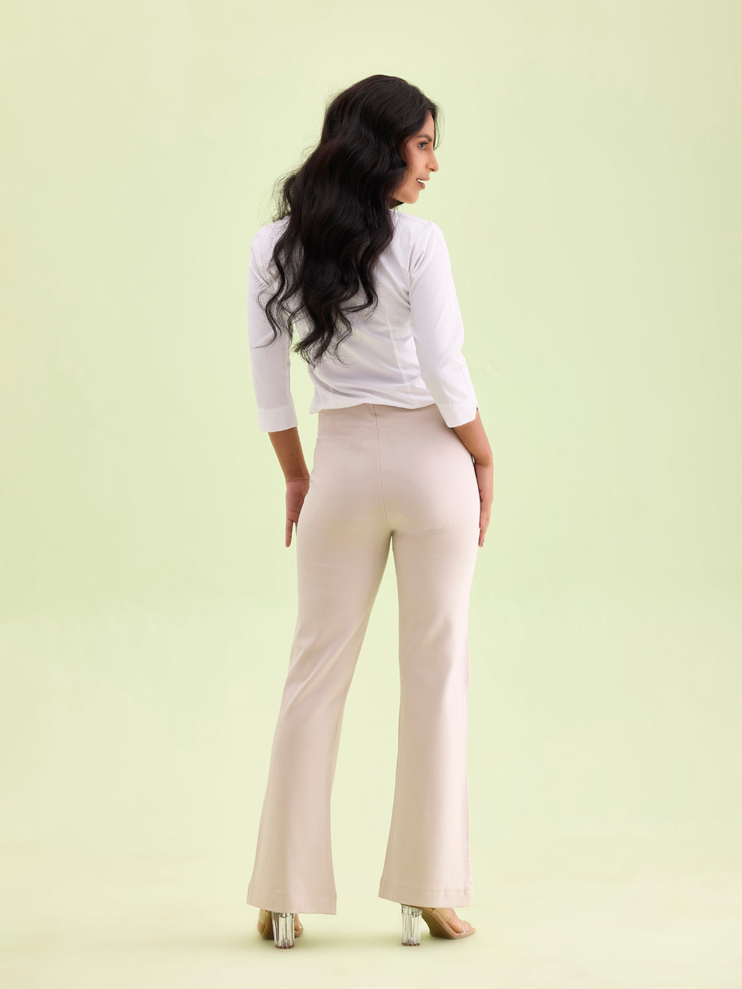 Cream Roma Ponte Flared Pant