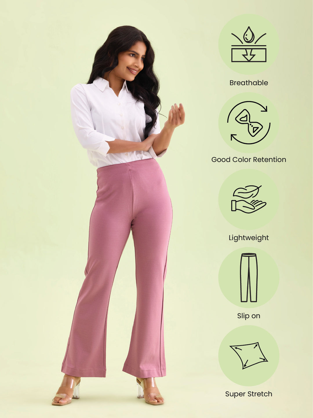 Rusty Pink Roma Ponte Flared Pant