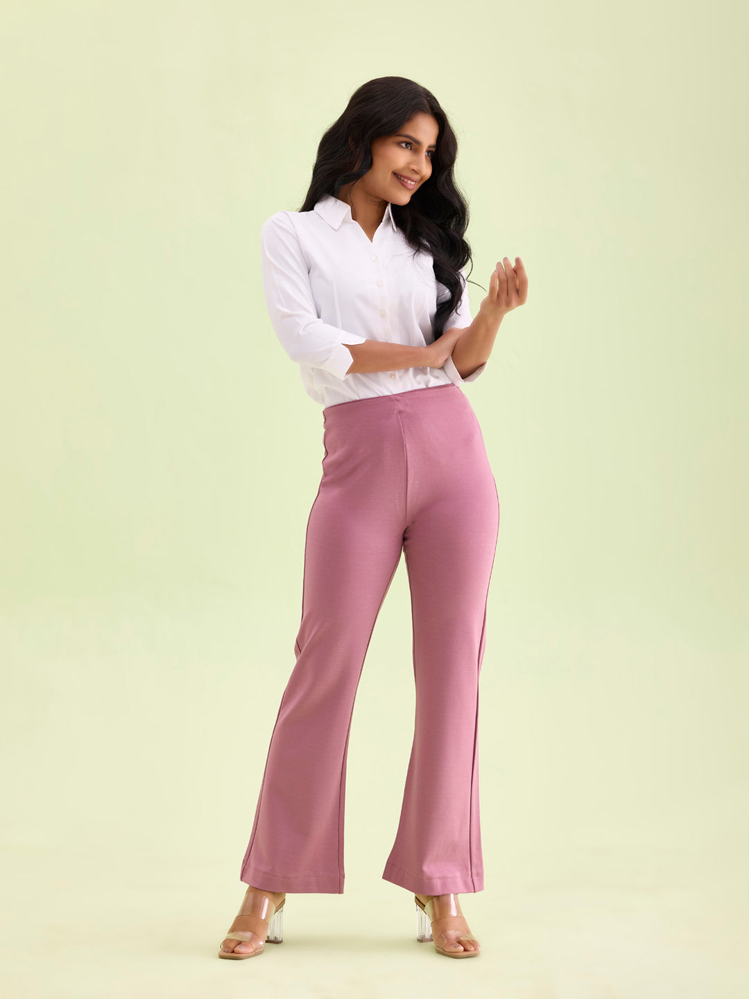 Rusty Pink Roma Ponte Flared Pant