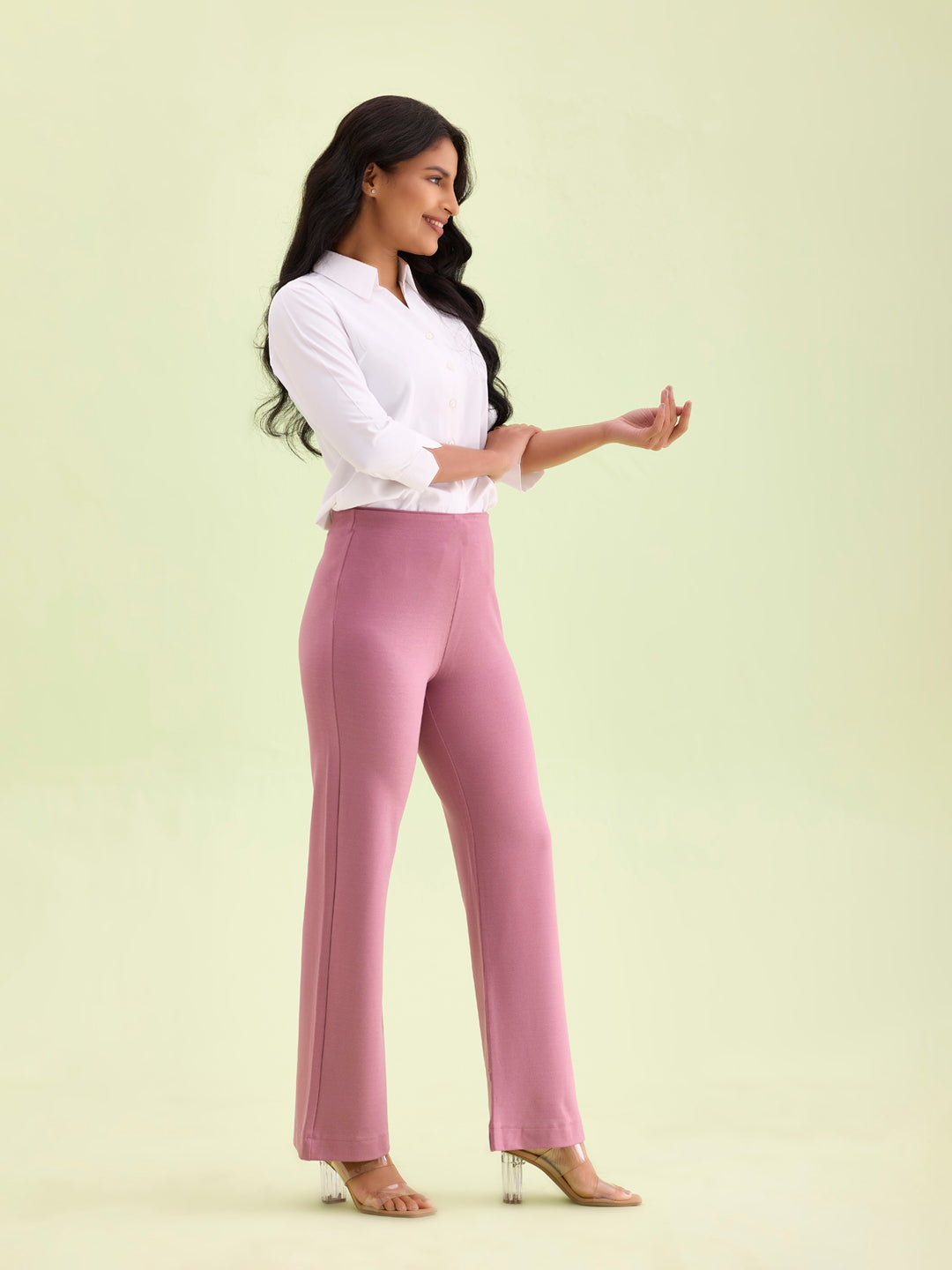 Rusty Pink Roma Ponte Flared Pant