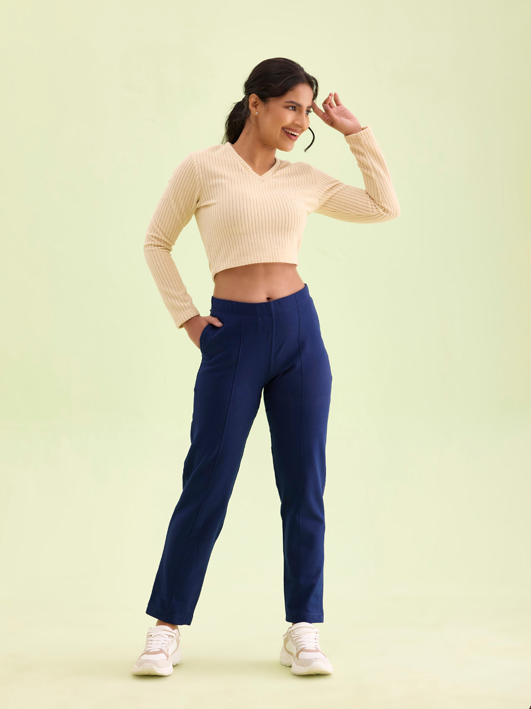 Navy Fleece Warm Kurti Pants