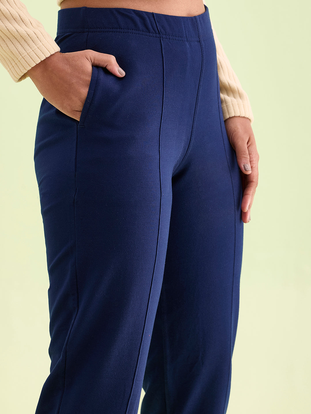 Navy Fleece Warm Kurti Pants