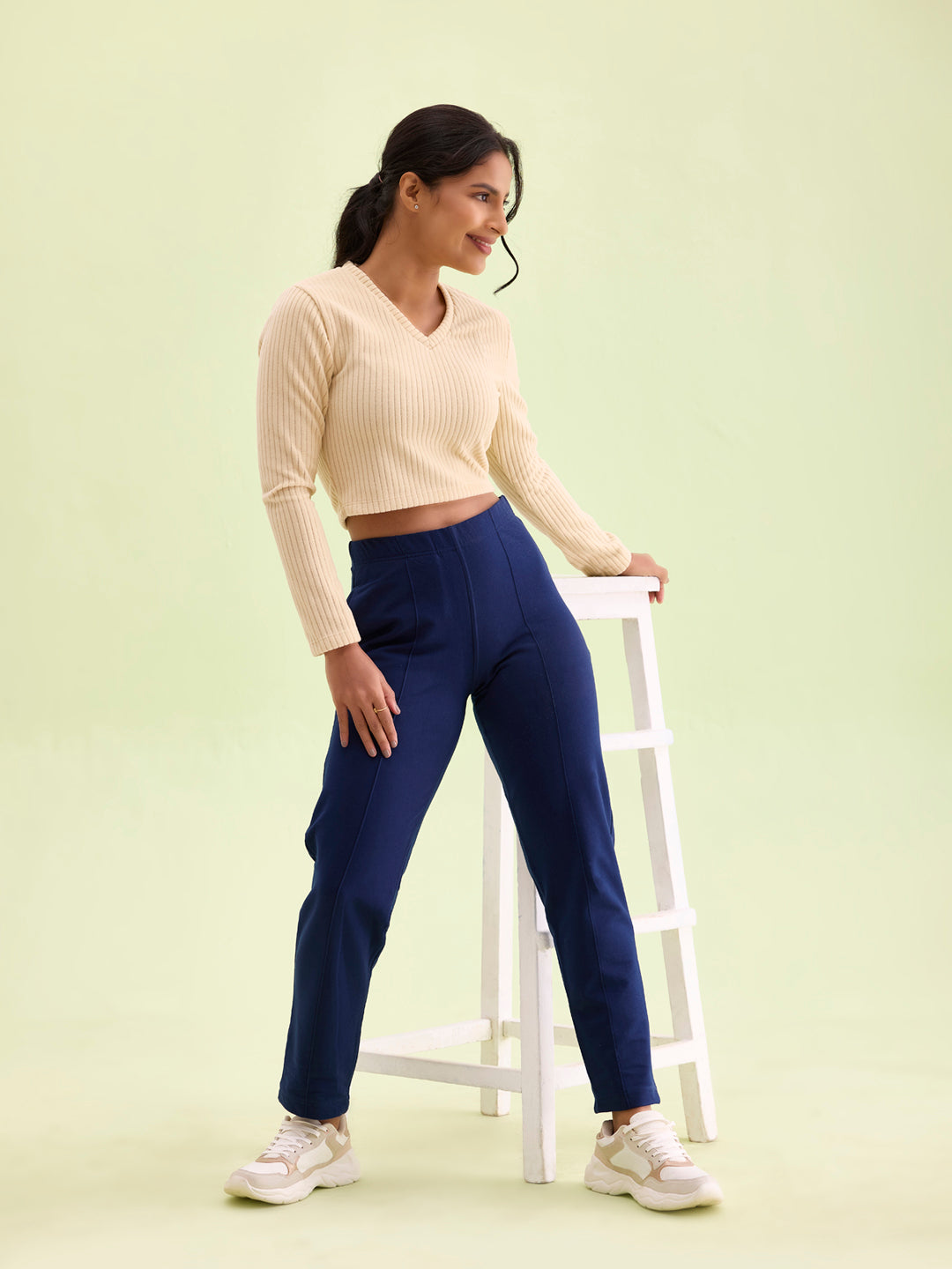 Navy Fleece Warm Kurti Pants