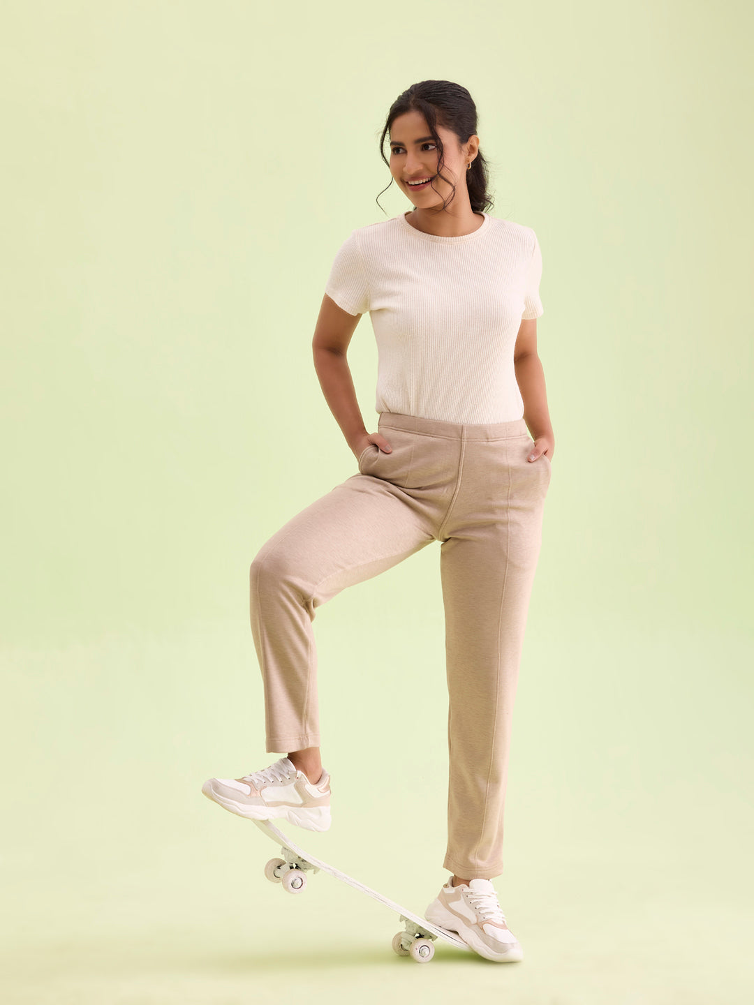 Beige Fleece Ultra Warm Kurti Pant